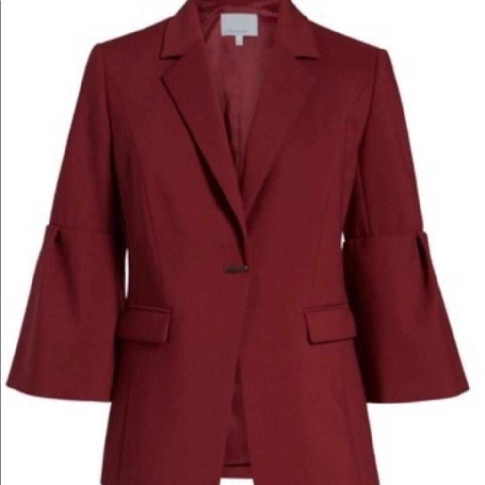 Classiques Entier Burgundy Bell Sleeve Blazer